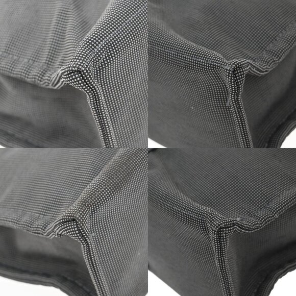 HERMES Logo Herline MM Hand Tote Bag Canvas Gray SHW Made In France 38KA972 - Picture 7 of 16